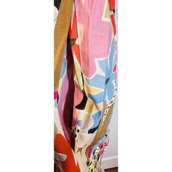 CeliaB Freya Dress Large Floral Multicolor Button Down MIDI Pockets Drawstring - Picture 15 of 15